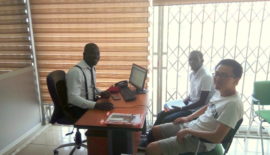at the srf microcredit office- patriots ghana